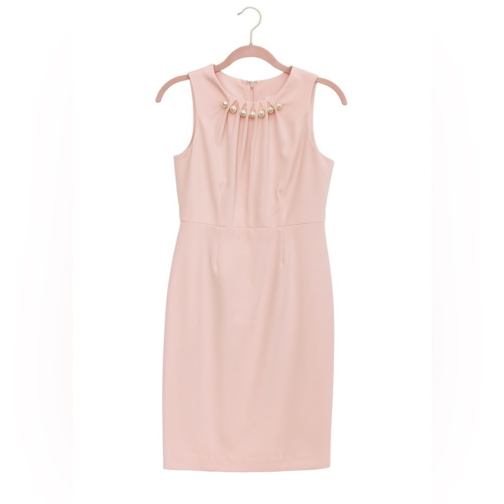 Harper Rose Sleeveless Sheath Dress with Imitation Pearl Neckline Size 8 Petite